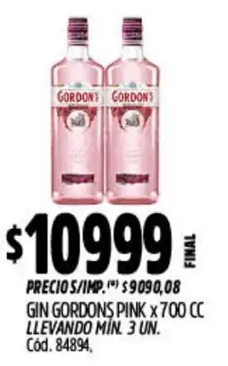 Supermercados Yaguar Gordons pink gin oferta