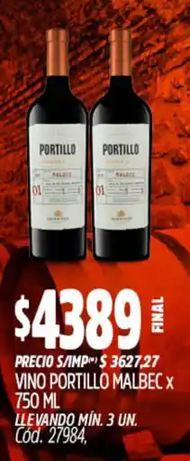 Supermercados Yaguar Portillo vino malbec oferta