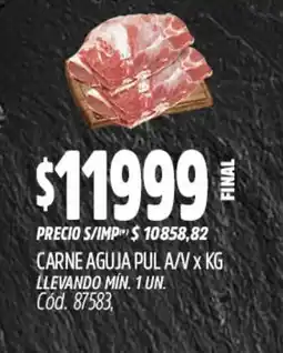 Supermercados Yaguar Aguja carne pul a/v oferta