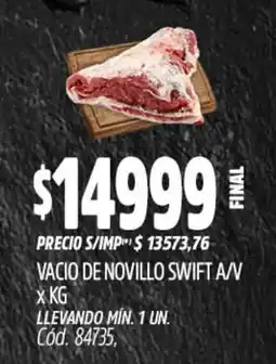 Supermercados Yaguar Swift vacio de novillo a/v oferta