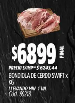 Supermercados Yaguar Swift bondiola de cerdo oferta