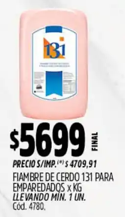 Supermercados Yaguar 131 fiambre de cerdo para emparedados oferta