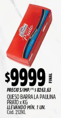 Supermercados Yaguar La paulina queso barra prato oferta