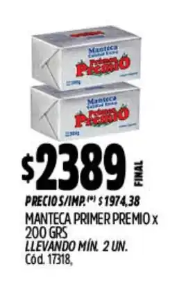 Supermercados Yaguar Primer premio manteca oferta