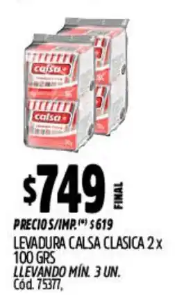 Supermercados Yaguar Calsa clasica levadura oferta