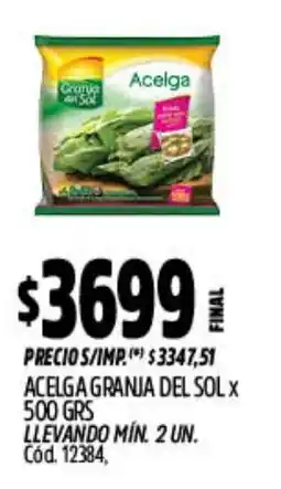 Supermercados Yaguar Acelga granja del sol oferta