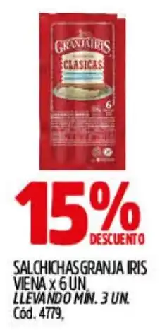 Supermercados Yaguar Granja iris viena salchichas oferta