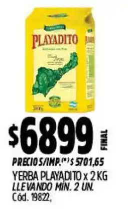 Supermercados Yaguar Playadito yerba oferta