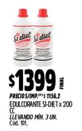 Supermercados Yaguar Si-diet edulcorante oferta