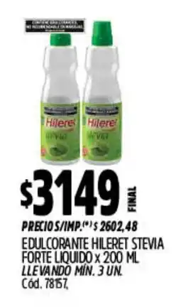 Supermercados Yaguar Hileret stevia edulcorante forte liquido oferta