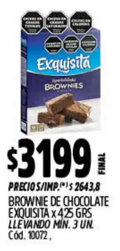 Supermercados Yaguar Exquisita brownie de chocolate oferta