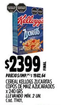 Supermercados Yaguar Kellogg's cereal zucaritas copos de maiz azucarados oferta