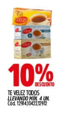 Supermercados Yaguar Té velez todos oferta