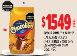 Supermercados Yaguar Chocolino cacao en polvo oferta