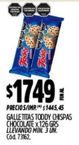Supermercados Yaguar Toddy galletitas chispas chocolate oferta