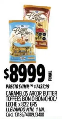 Supermercados Yaguar Butter toffees caramelos arcor bon o bon/choc/ leche oferta