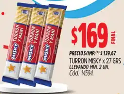 Supermercados Yaguar Misky turron oferta