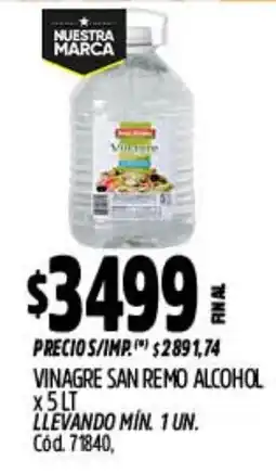 Supermercados Yaguar San remo vinagre alcohol oferta
