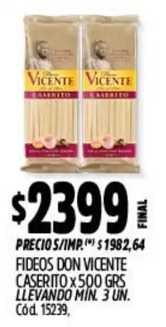 Supermercados Yaguar Don vicente fideos caserito oferta