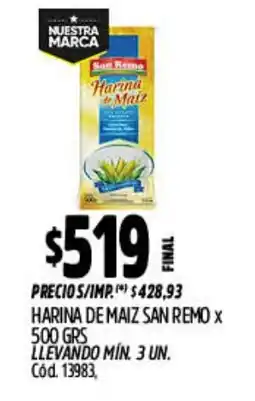 Supermercados Yaguar San remo harina de maiz oferta
