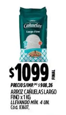 Supermercados Yaguar Cañuelas largo fino arroz oferta
