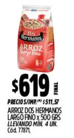 Supermercados Yaguar Dos hermanos arroz largo fino oferta
