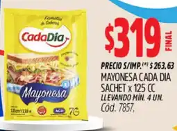 Supermercados Yaguar Cada dia mayonesa sachet oferta