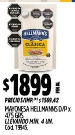 Supermercados Yaguar Hellmann's mayonesa d/px oferta