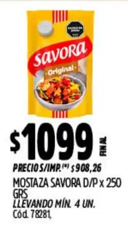 Supermercados Yaguar Savora mostaza d/p oferta