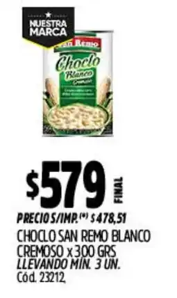 Supermercados Yaguar San remo choclo blanco cremoso oferta