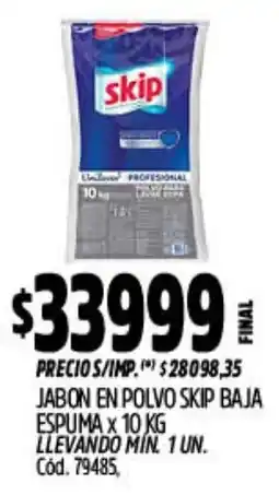 Supermercados Yaguar Skip jabon en polvo baja espuma oferta