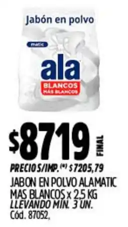 Supermercados Yaguar Ala jabon en polvo matic mas blancos oferta