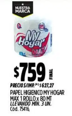 Supermercados Yaguar My hogar papel higienico max oferta
