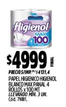 Supermercados Yaguar Higienol papel higienico blanco max panal oferta