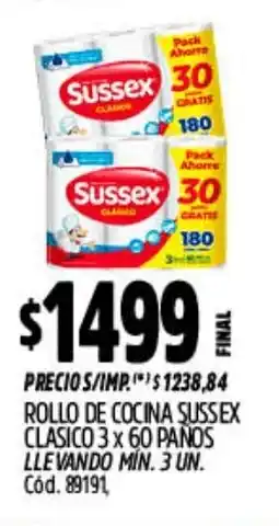 Supermercados Yaguar Sussex rollo de cocina clasico oferta