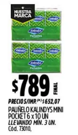 Supermercados Yaguar Kalindys pauñelo mini pocket oferta