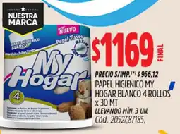 Supermercados Yaguar My hogar papel higienico blanco oferta