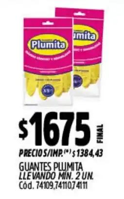Supermercados Yaguar Plumita guantes oferta