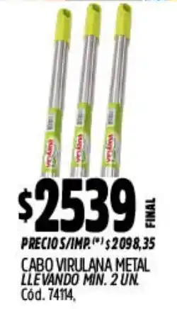 Supermercados Yaguar Virulana cabo metal oferta