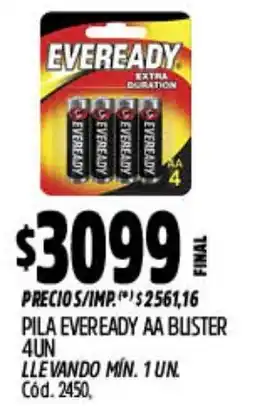 Supermercados Yaguar Eveready pila AA buster oferta