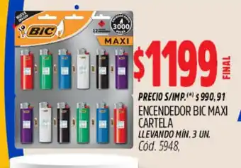 Supermercados Yaguar Bic encendedor maxi cartela oferta