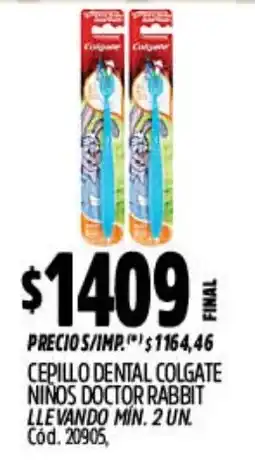 Supermercados Yaguar Colgate cepillo dental niños doctor rabbit oferta