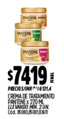 Supermercados Yaguar Pantene crema de tratamiento oferta