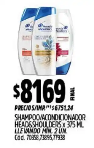 Supermercados Yaguar Head&Shoulders shampoo/acondicionador oferta