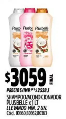 Supermercados Yaguar Plusbelle shampoo/acondicionador oferta