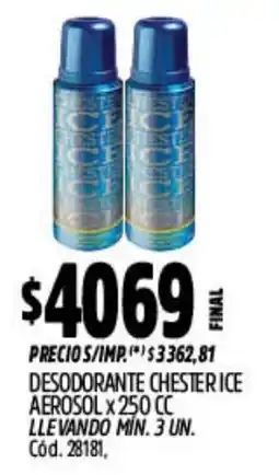 Supermercados Yaguar Chesterice desodorante aerosol oferta