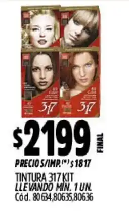 Supermercados Yaguar Tintura 317 kit oferta