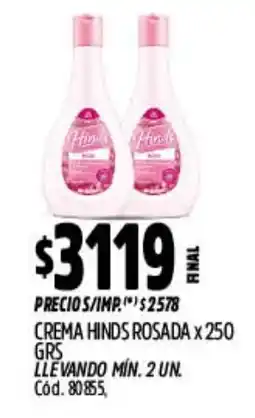 Supermercados Yaguar Hinds crema rosada oferta