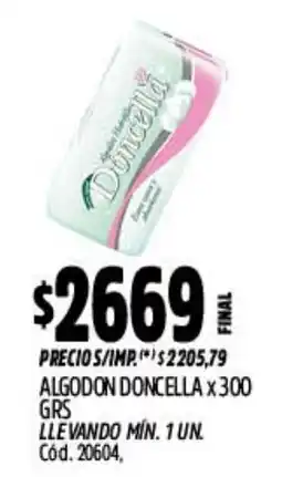 Supermercados Yaguar Doncella algodon oferta