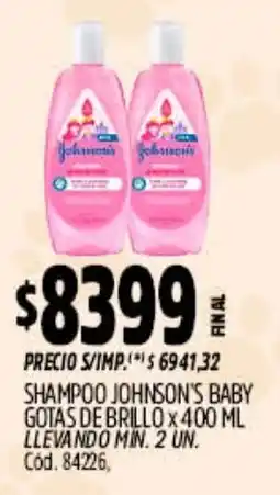 Supermercados Yaguar Johnson's baby shampoo gotas de brillo oferta
